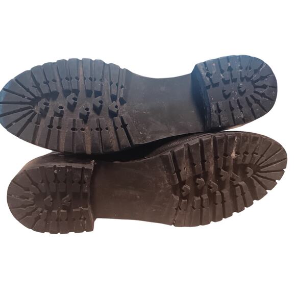 Stuart Weitzman Jitterbug black leather moto biker buckle ankle boots size 8 - Picture 6 of 6